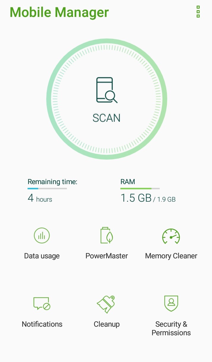 PowerMaster opened in Mobile Manager