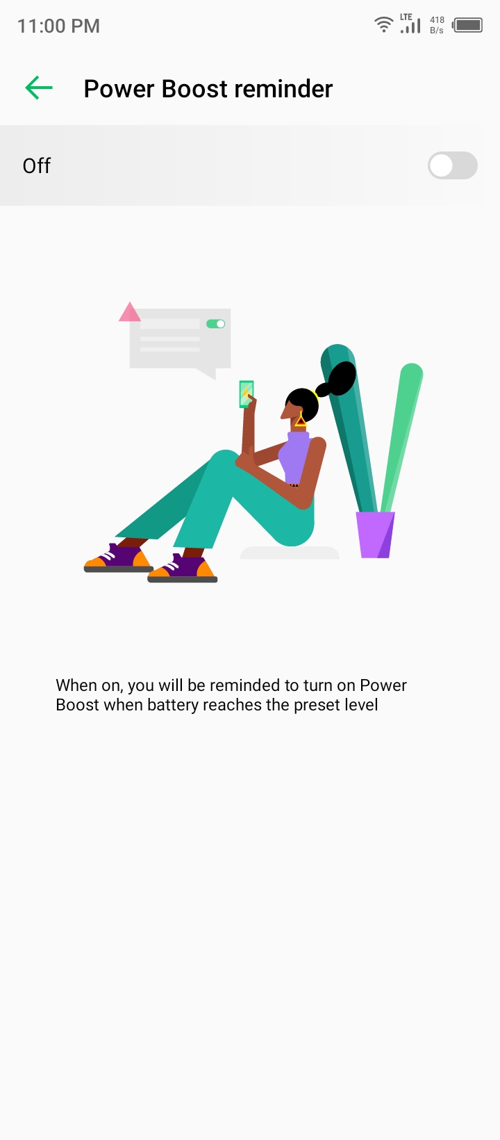 Power Boost disabled